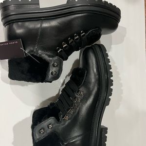 Elena Solano Hiking Boots Trim Sterling Fur‎